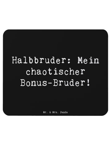 Mr. & Mrs. Panda Mauspad Halbbruder Chaos mit Spruch in Schwarz