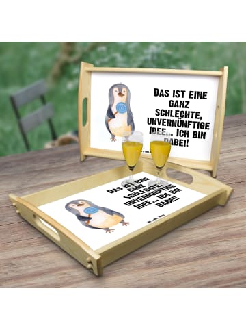Mr. & Mrs. Panda Serviertablett Pinguin Lolli mit Spruch in Weiß