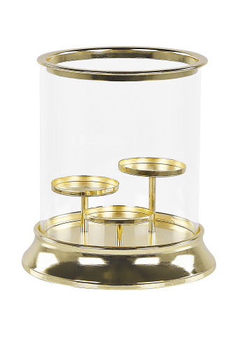 Beliani Kerzenständer CILEGON in Gold - (W) 22 x (H) 24 x (L) 22 cm