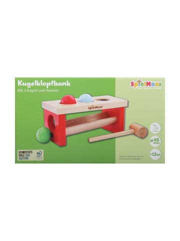 Spielmaus Holz Motorikspielzeug Kugelklopfbank, 24 x 11 x 10 cm, ab 1 Jahr