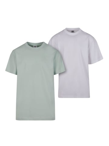 Urban Classics T-Shirts in frostmint+white