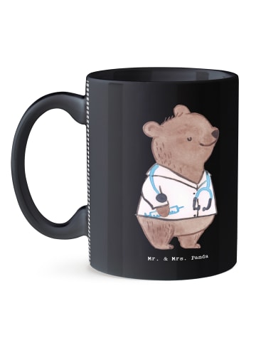 Mr. & Mrs. Panda Becher Arzt Herz ohne Spruch in Schwarz