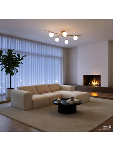 home24 home24 Deckenleuchte 5-flammig aus Eisen in Gold, 70 x 19 x 54 cm in Gold
