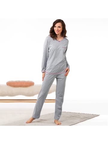 Erwin Müller Single-Jersey Schlafanzug in hellgrau meliert