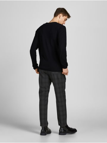 Jack & Jones Rundhals Strickpullover Langarm Sweater aus Baumwolle JJEHILL in Schwarz