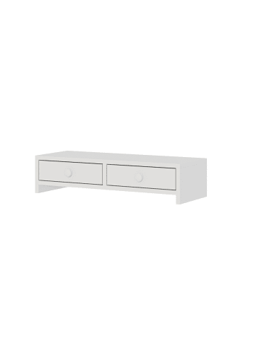 relaxdays Monitorständer in Weiß - (B)47 x (H)12,5 x (T)18 cm