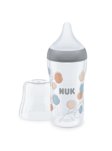 NUK PP-Flasche Perfect Match 260 ml + Silikon-Sauger in grau,motiv