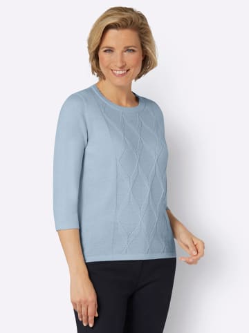 Sieh an! Kurzarmpullover in hellblau