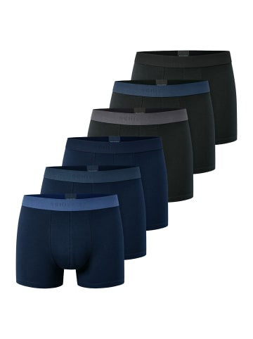 Schiesser Boxershort 6er Pack in Blau/Schwarz