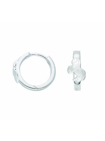 Adeliás Damen 925 Silber Ohrringe / Creolen Pferd Ø 14 mm in silber