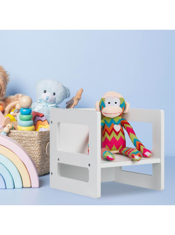 relaxdays Kindersitzhocker in Weiß -  (B)30 x (H)30 x (T)30 cm