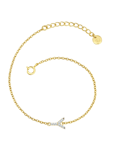 Glanzstücke München Armband Buchstabe Y aus Sterling Silber mit Zirkonia in gelbgold