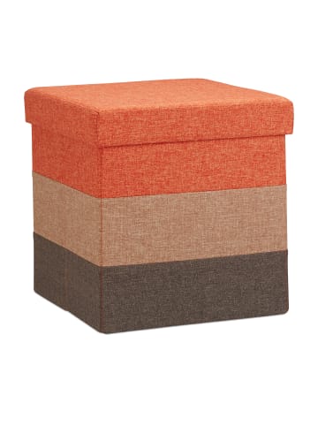 relaxdays Hocker in Orange/Braun - (B)38 x (H)38 x (T)38 cm