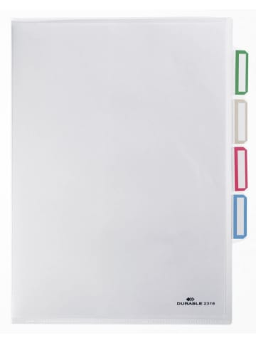 Durable Organisationshüllen A4 3-fach geteilt transparent Packung mit 5 Stück