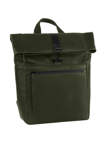 Leonhard Heyden Den Haag Rucksack Leder 40 cm Laptopfach in oliv