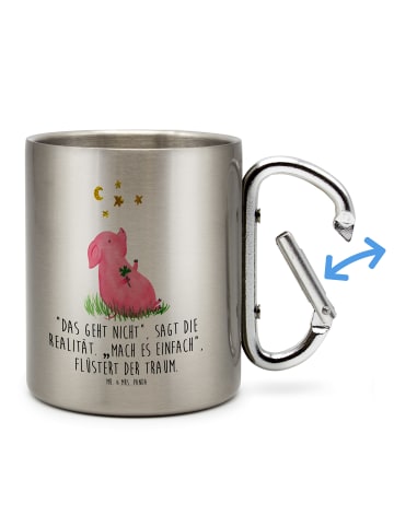 Mr. & Mrs. Panda Tasse Schwein Glück mit Spruch in Silber