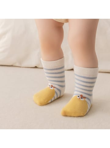 MUNADUNA 5er-Pack Bodensocken mit Betty Katze Motiv