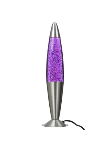 Licht-Erlebnisse Lavalampe EEK G in Glitter (Violett) Transparent Silber