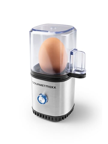 Gourmet Maxx Eierkocher für 1 Ei 70W Edelstahl/schwarz Silberfarben