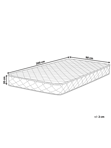 Beliani Matratze FLEX DUO PLUS in Weiß - (W) 90 x (H) 20 x (L) 200 cm H3/4 Fest