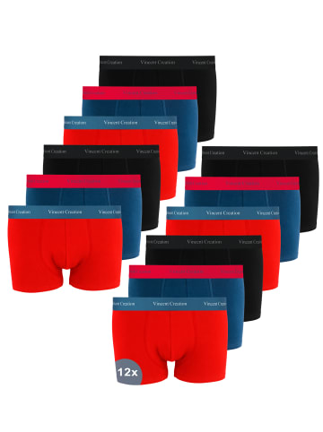 Vincent Creation® Boxershorts 12 Stück Retroshorts in schwarz/rot/blau