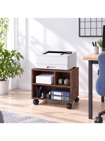 relaxdays Druckerständer in Braun - (B)30 x (H)35 x (T)40 cm