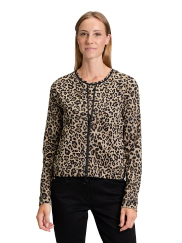 Betty Barclay Shirtjacke mit Rippenstruktur in Khaki/Schwarz