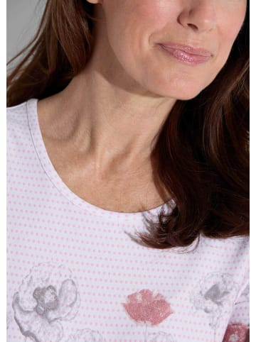 GOLDNER Kurzgröße:  Shirt in weiß / grau / rot / gemustert