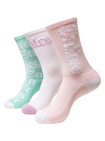 Mister Tee Mister Tee Unisex Endless Socks 3-pack in white/lightrose/mint