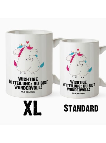 Mr. & Mrs. Panda Teepott Einhorn Mitteilung mit Spruch in Weiß
