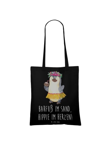 Mr. & Mrs. Panda Tragetasche Sommer Hippie mit Spruch in Schwarz