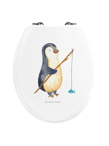 Mr. & Mrs. Panda Toilettenbrille Pinguin Angler ohne Spruch in Weiß