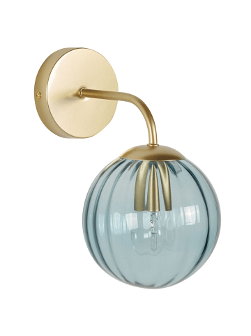 Beliani Wandleuchten BOOMI in Blau/Gold - (W) 15 x (H) 28 x (L) 22 cm