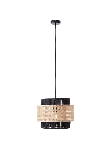 Brilliant Pendelleuchte 35cm Arles ⌀ 36 cm in schwarzmatt/rattan