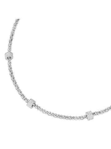 Smart Jewel Collier Mit Rondelle An Himberkette Und Zirkonia in Silber