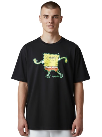 SpongeBob Spongebob Schwammkopf T-Shirt Dance Oberteil Shirt kurzärmlig in schwarz