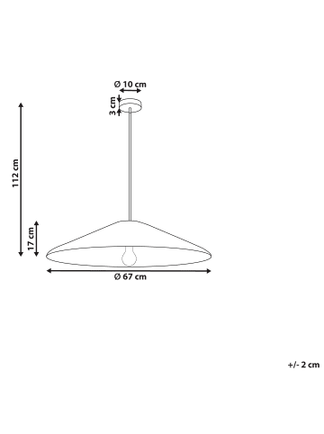Beliani Pendelleuchten LUAGAN in Naturfarben/Schwarz - (W) 67 x (H) 112 x (L) 67 cm