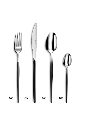 Amefa 24-tlg. Besteckset SOPRANO in schwarz