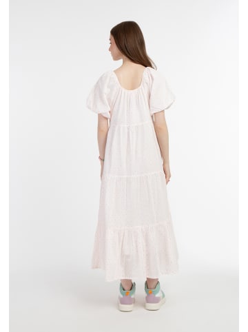 myMo Damen Maxikleid in Weiss Pinkorange Punkte