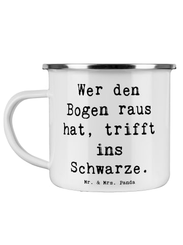 Mr. & Mrs. Panda Kaffeebecher Spruch Bogensport Meister mit Spruch in Weiß