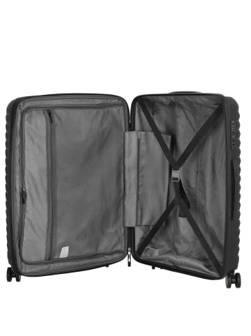 D&N Travel Line 4500+ - 4-Rollen-Trolley M 65 cm erw. (black) in schwarz