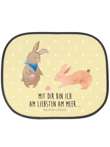 Mr. & Mrs. Panda Sonnenschutz Auto Hasen Muschel mit Spruch in Gelb Pastell