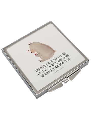 Mr. & Mrs. Panda Handspiegel Bär Marienkäfer mit Spruch in Weiß
