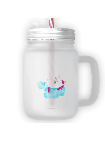 Mr. & Mrs. Panda Glas Einhorn Verliebt ohne Spruch in Transparent