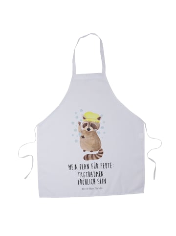 Mr. & Mrs. Panda Grillschürze Waschbär mit Spruch in Weiß