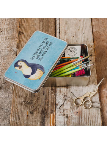 Mr. & Mrs. Panda Geschenkverpackung Pinguin Diät mit Spruch in Eisblau