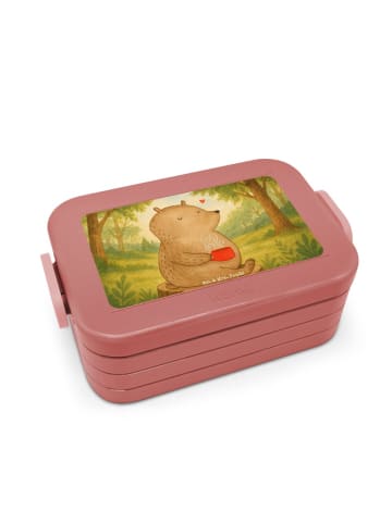 Mr. & Mrs. Panda Lunch Box Bär Kaffee Design ohne Spruch in Rot Pastell