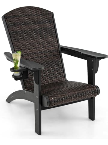COSTWAY Adirondack Stuhl HDPE in Schwarz