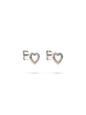 s.Oliver Ohrstecker Rainbow Heart in silber