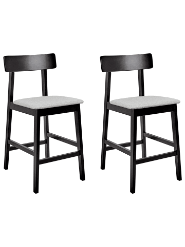 Beliani 2-tlg Barhocker ISANTI in Schwarz/Grau
